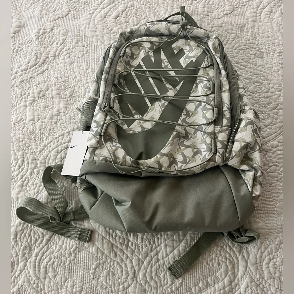 Nike Hayward Olive & White Swoosh Pattern Backpack FZ2520-121 Streetwear NWT